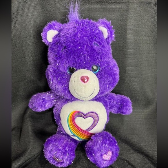 Limited Edition Purple Sparkly 35th Anniversary Rainbow Care Bear - Picture 1 of 5